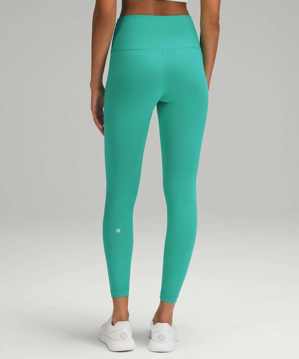 Lululemon Wunder Train Teal Green High-Rise Crop Athletic Leggings Size 6